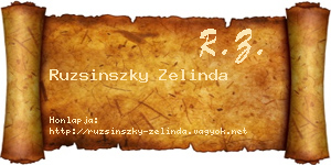Ruzsinszky Zelinda névjegykártya